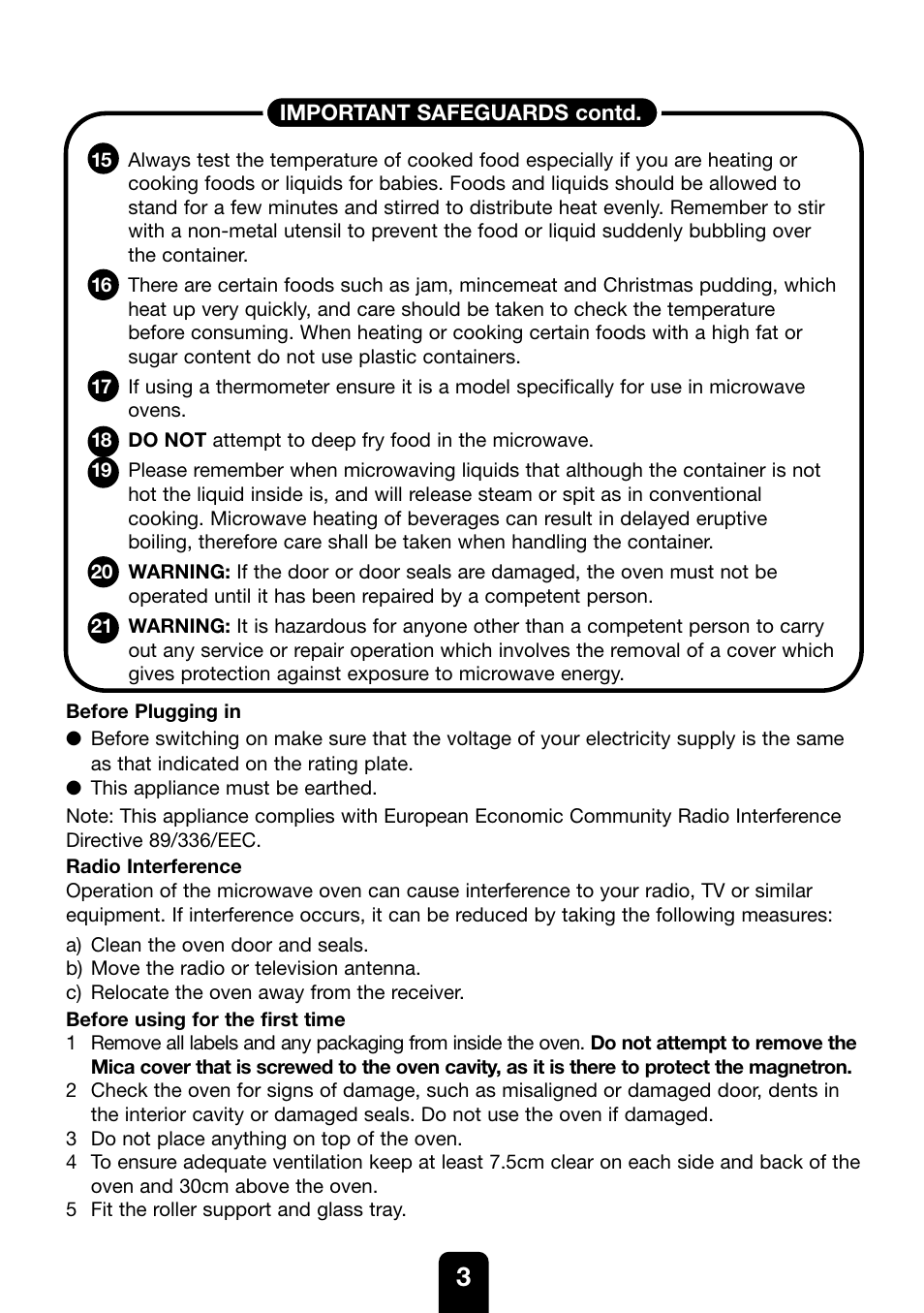 Kenwood MW430M User Manual | Page 3 / 38