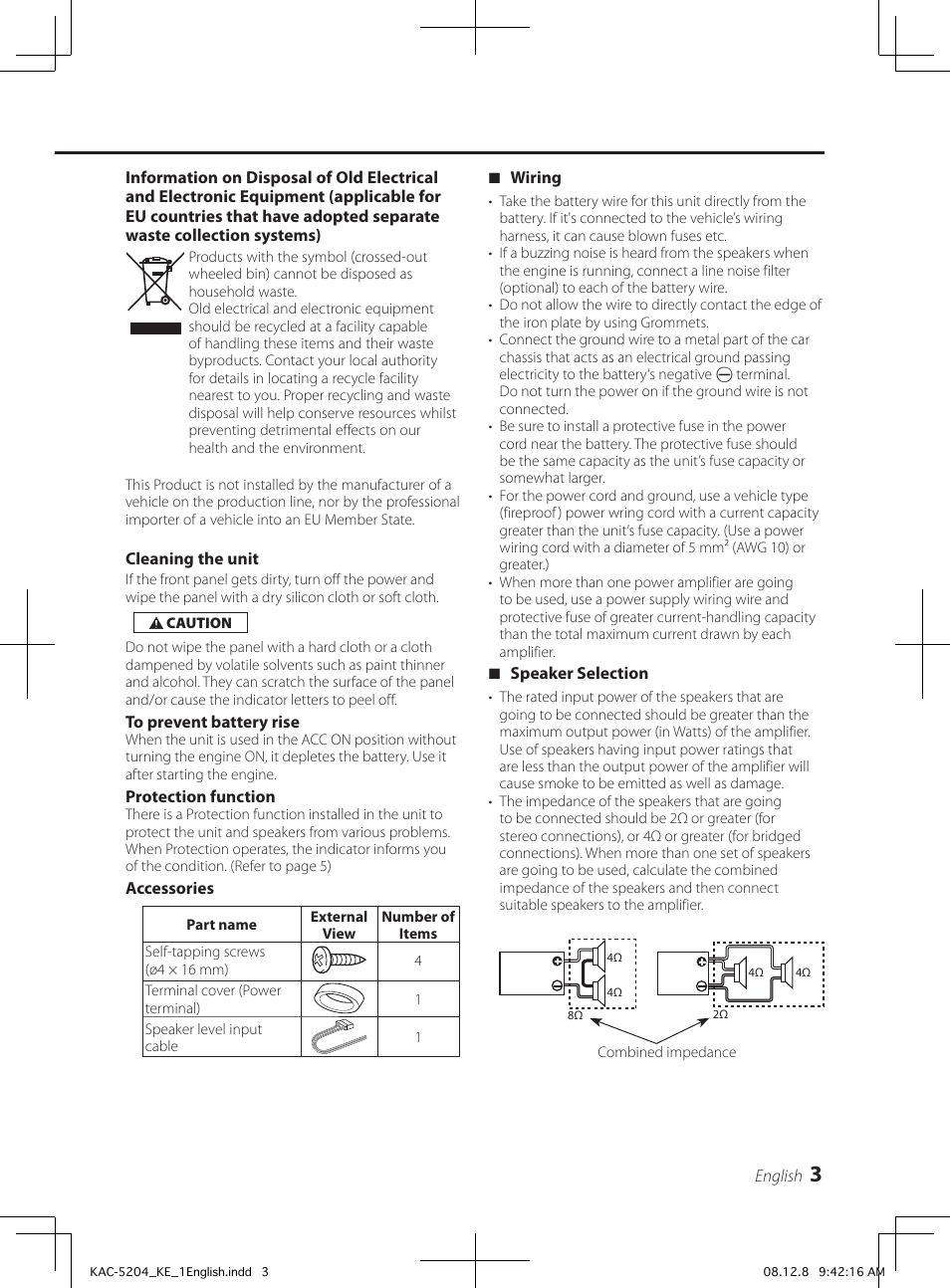 Kenwood KAC-5204 User Manual | Page 3 / 32