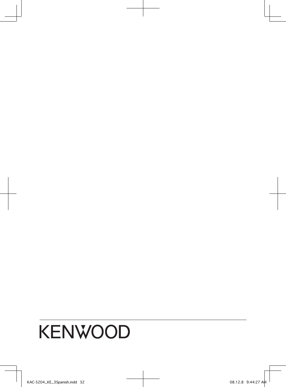 Kenwood KAC-5204 User Manual | Page 32 / 32