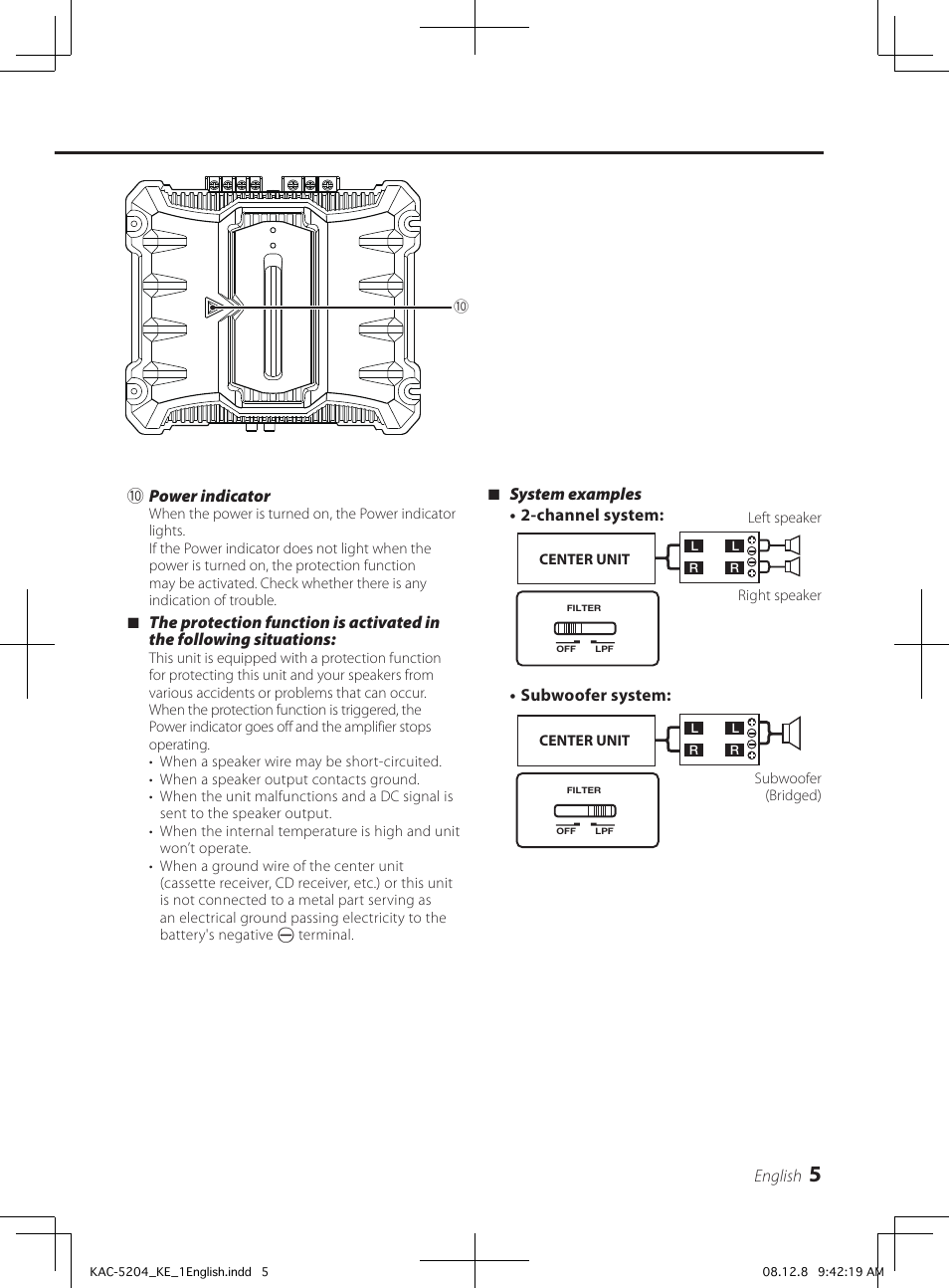 Kenwood KAC-5204 User Manual | Page 5 / 32