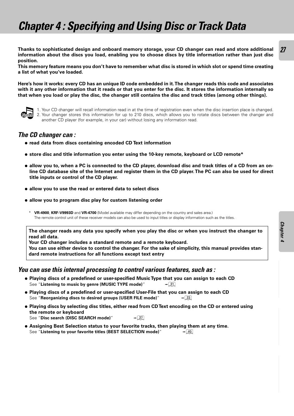 The cd changer can | Kenwood CD-4700M User Manual | Page 27 / 44