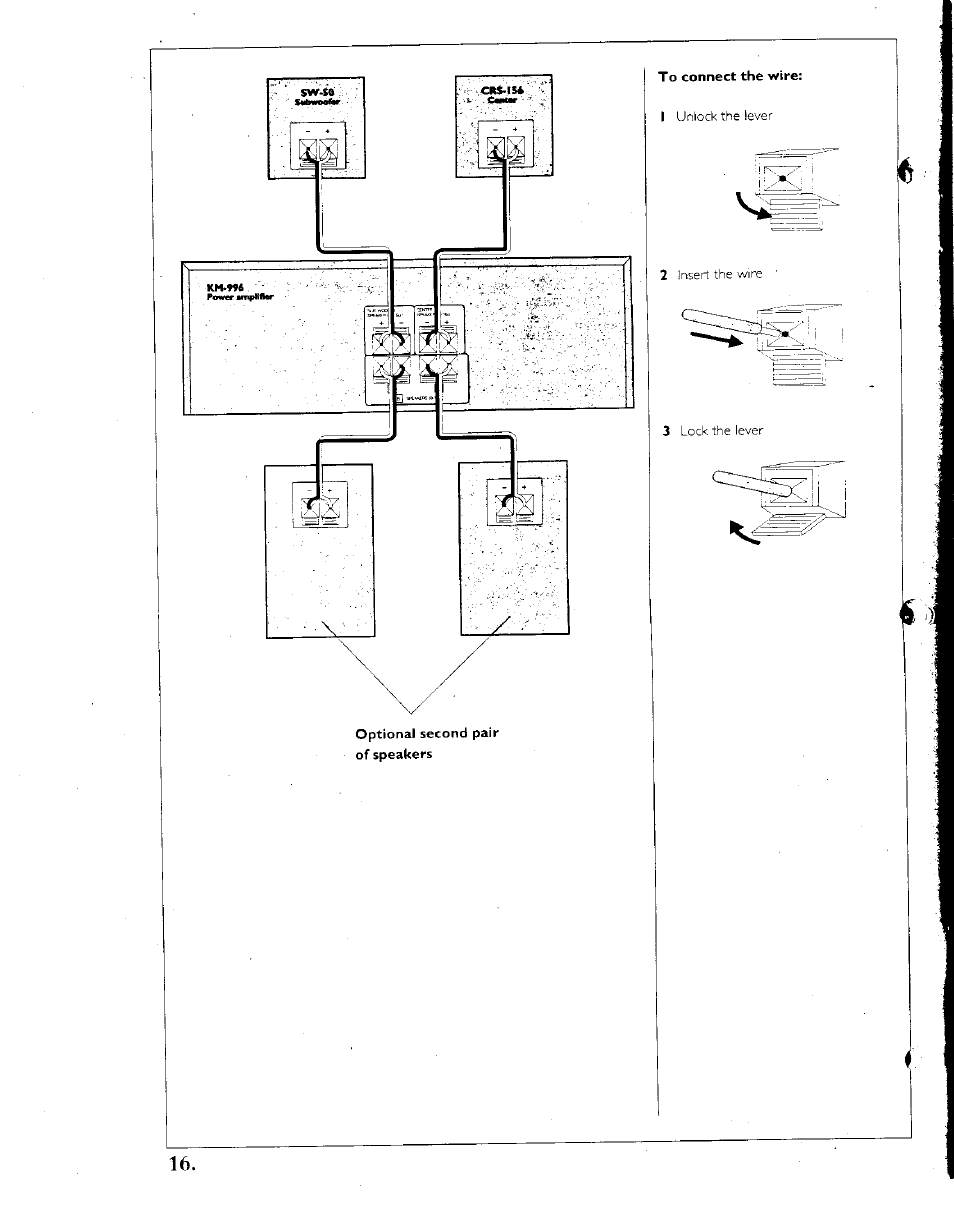 To connect the wire | Kenwood SPECTRUM 1050 AV User Manual | Page 16 / 28