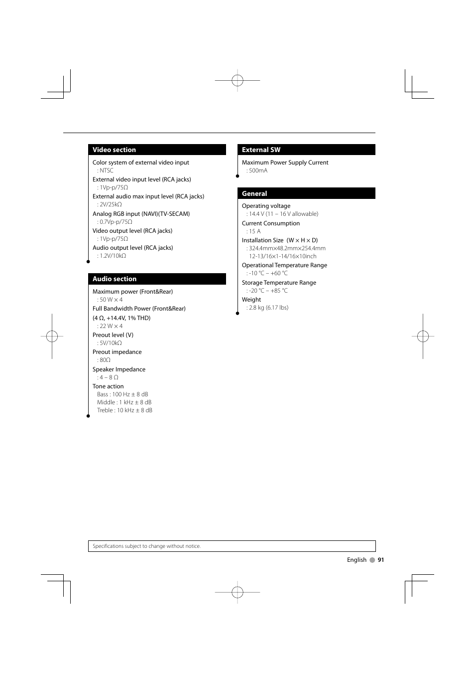 Kenwood KOS-V1000 User Manual | Page 91 / 92