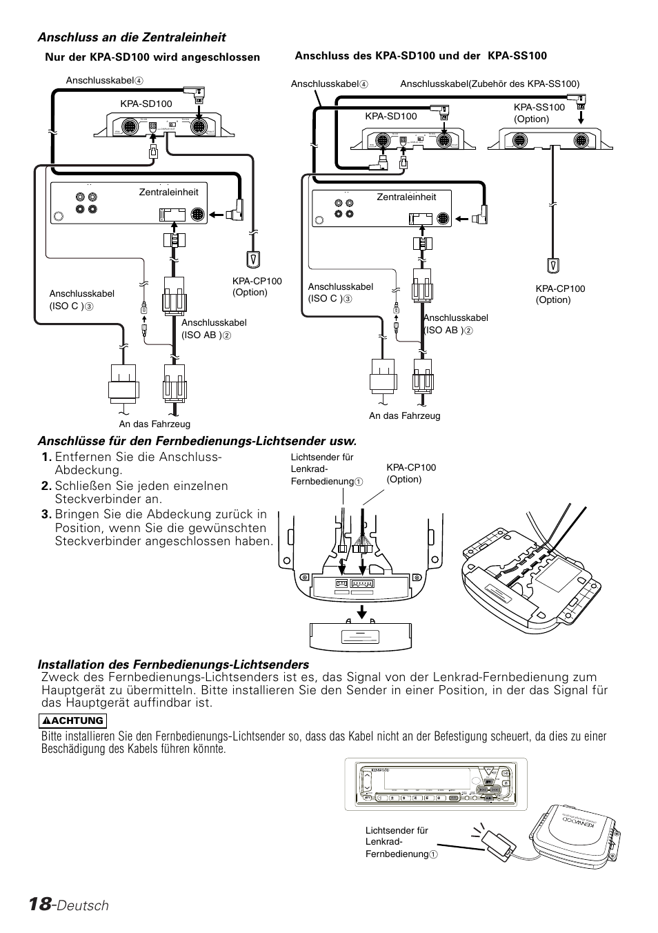 Deutsch, 2 achtung | Kenwood KPA-SD100 User Manual | Page 18 / 44