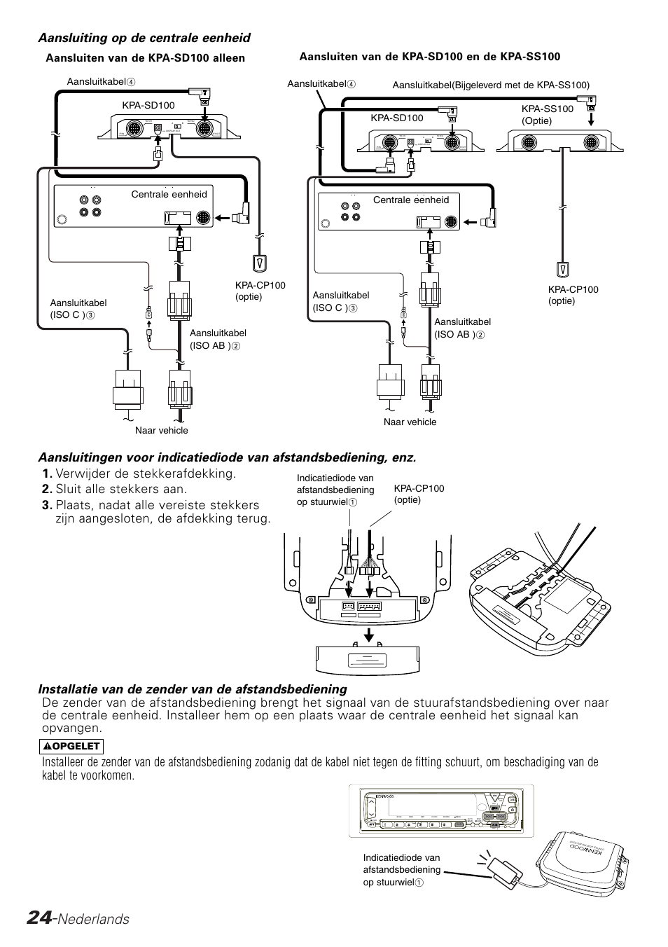 Nederlands, 2 opgelet | Kenwood KPA-SD100 User Manual | Page 24 / 44