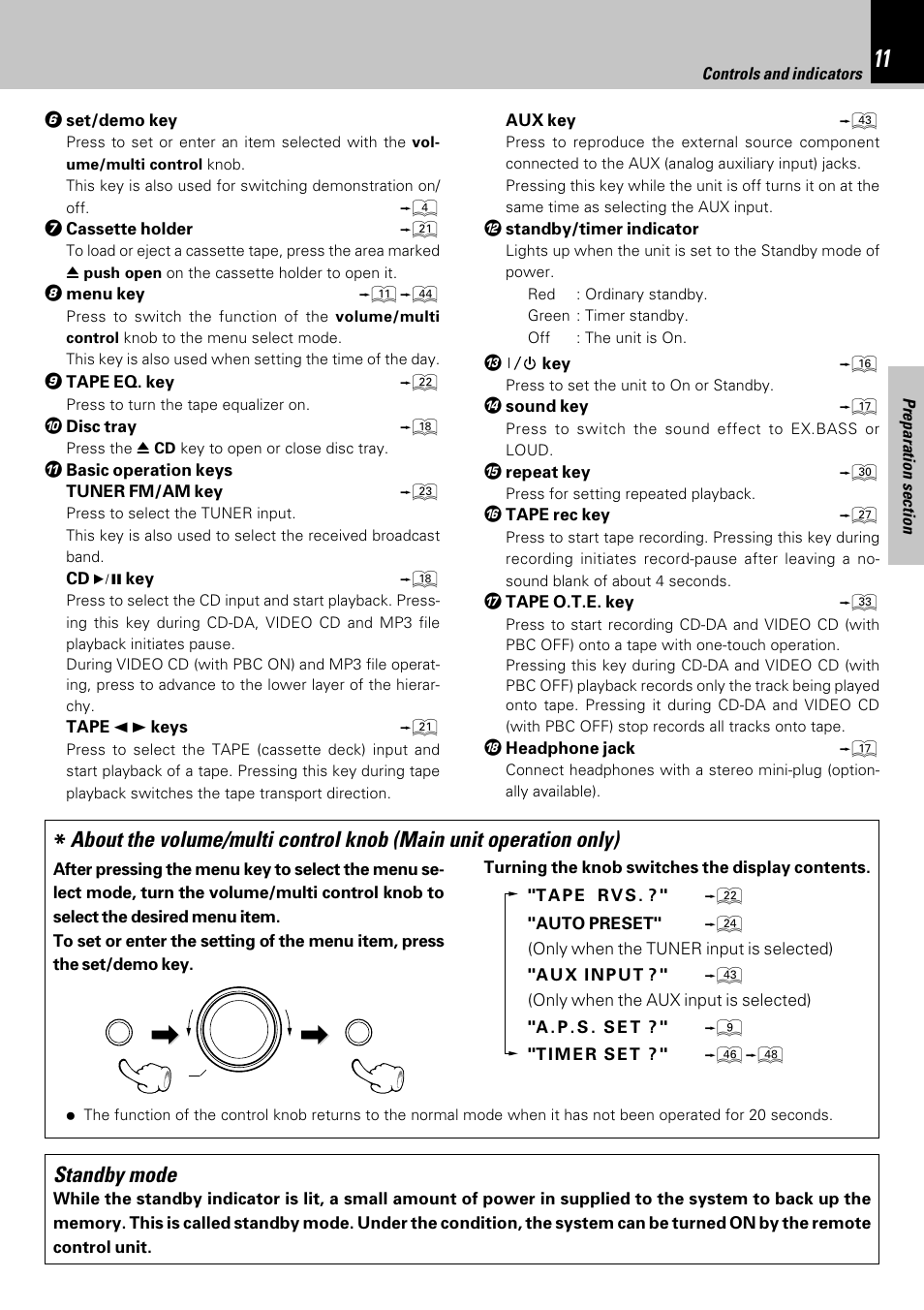 Standby mode | Kenwood HM-353V User Manual | Page 11 / 56