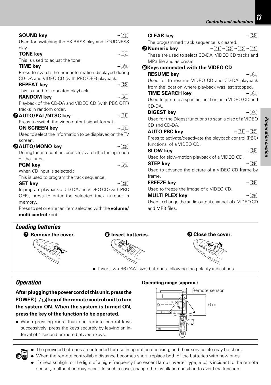 Operation, Loading batteries | Kenwood HM-353V User Manual | Page 13 / 56