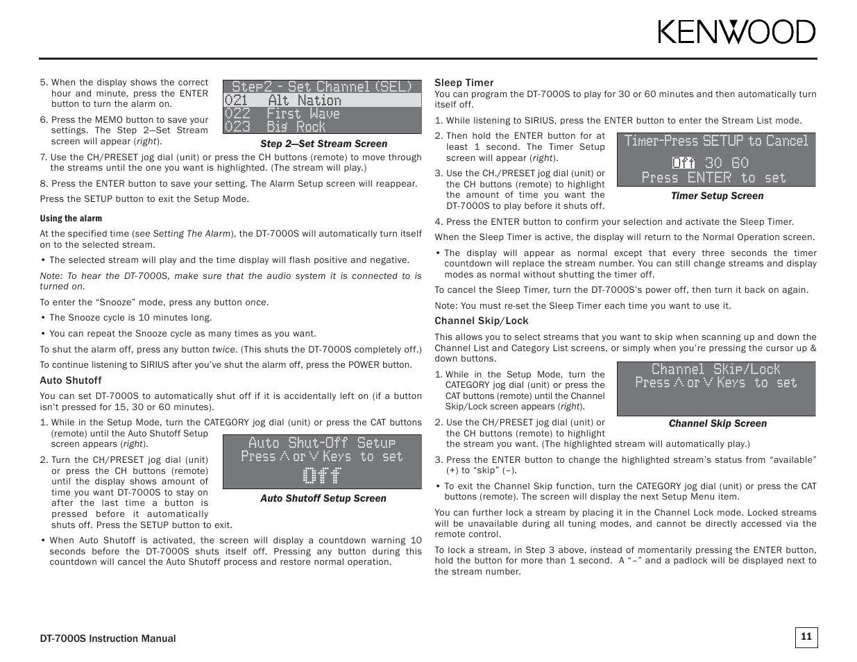 Kenwood DT-7000S User Manual | Page 11 / 16