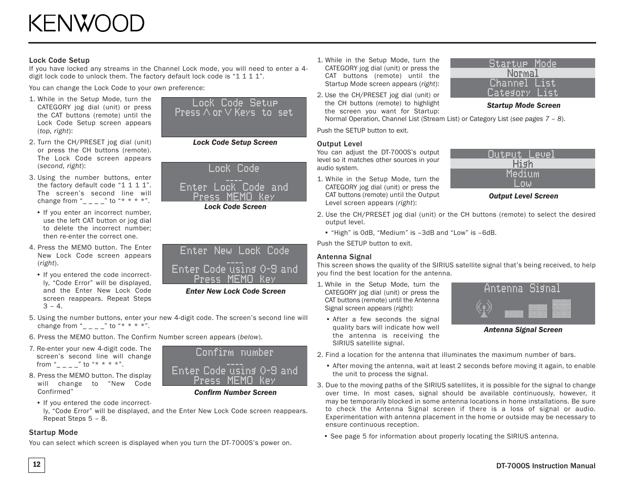 Kenwood DT-7000S User Manual | Page 12 / 16