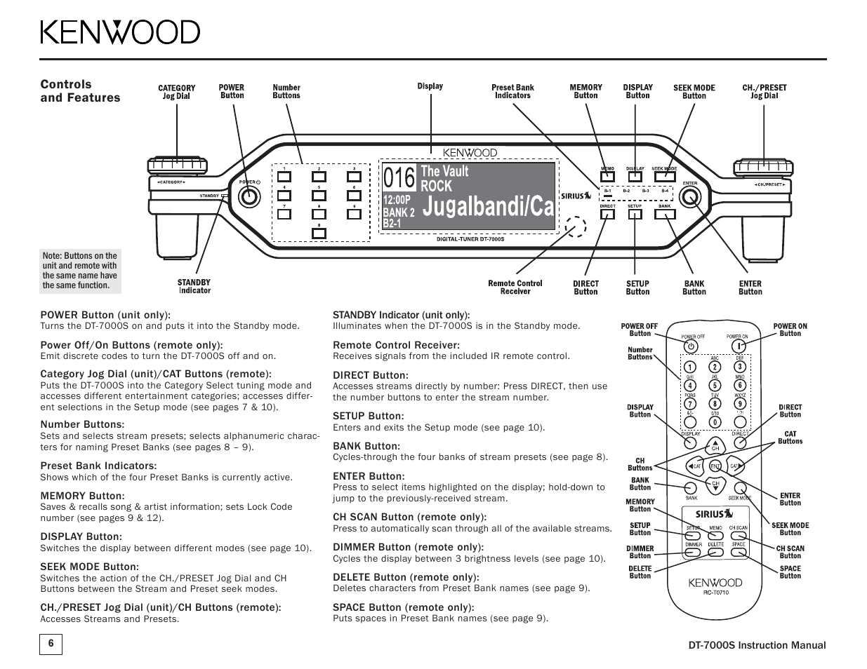 Kenwood DT-7000S User Manual | Page 6 / 16