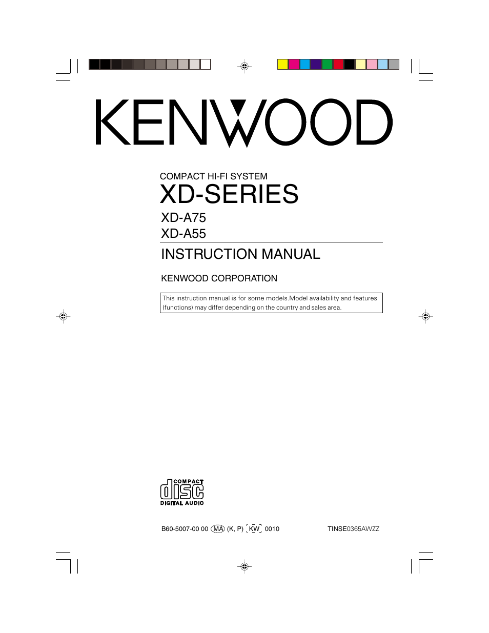 Kenwood XD-A75 XD-A55 User Manual | 32 pages