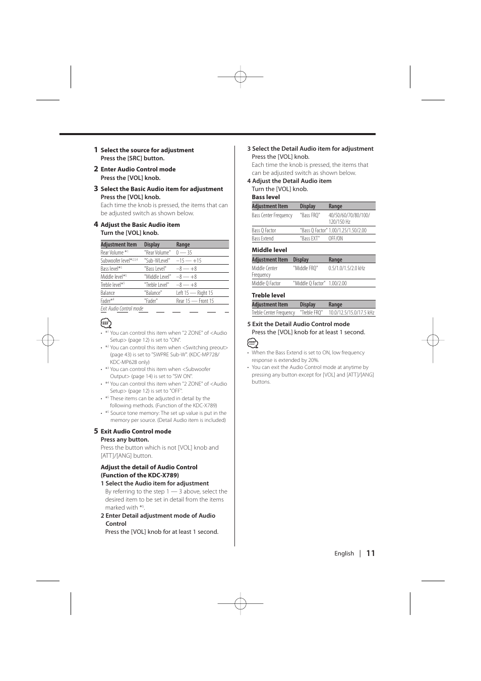 Kenwood KDC-MP628 User Manual | Page 11 / 64