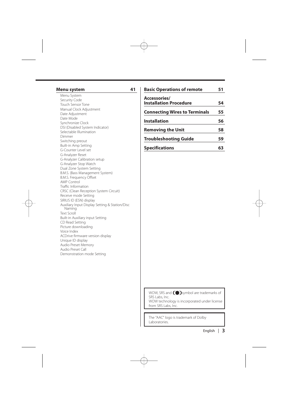 Kenwood KDC-MP628 User Manual | Page 3 / 64