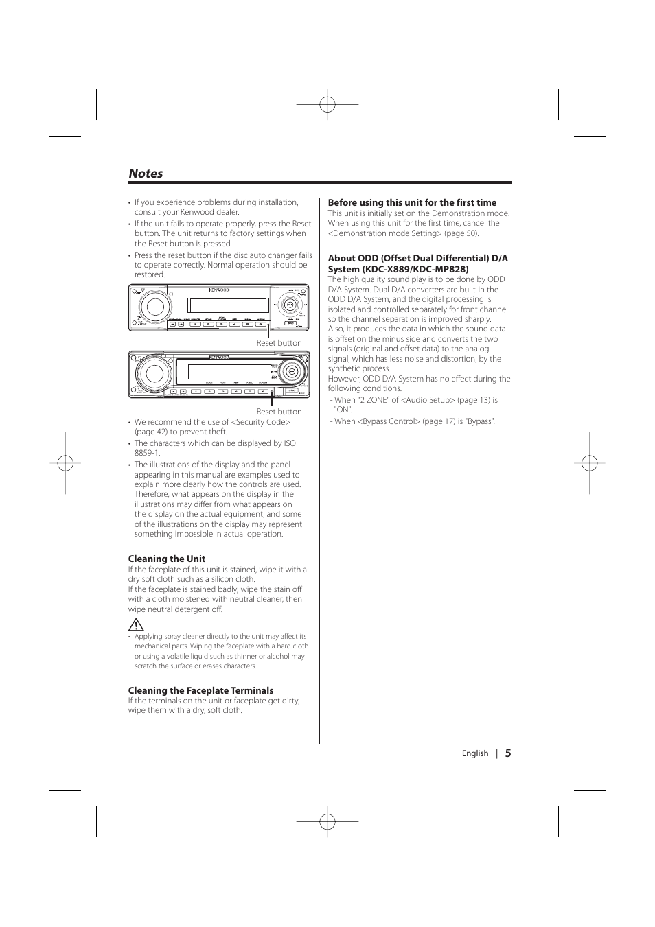 Kenwood KDC-MP628 User Manual | Page 5 / 64