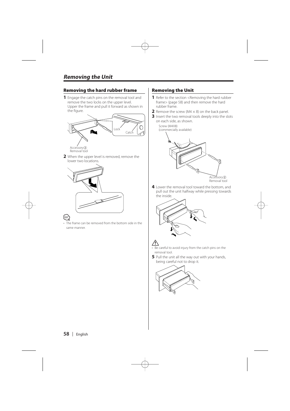 Removing the unit | Kenwood KDC-MP628 User Manual | Page 58 / 64