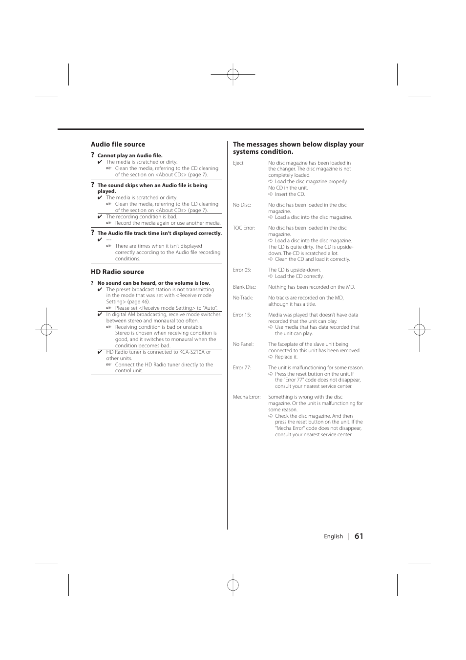 Kenwood KDC-MP628 User Manual | Page 61 / 64