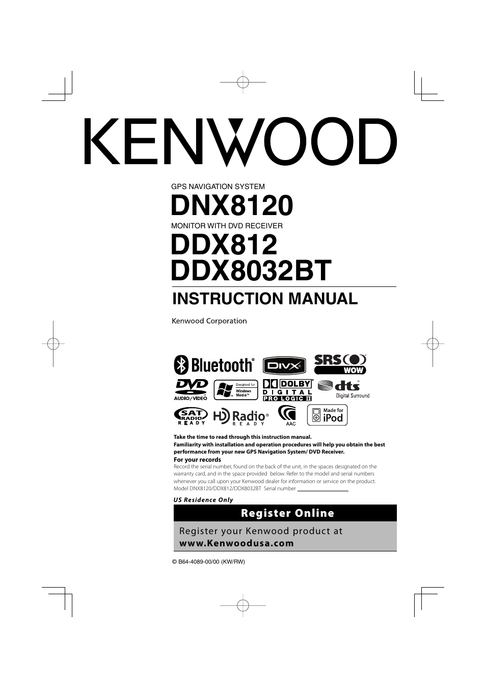 Kenwood Excelon DDX812 User Manual | 112 pages