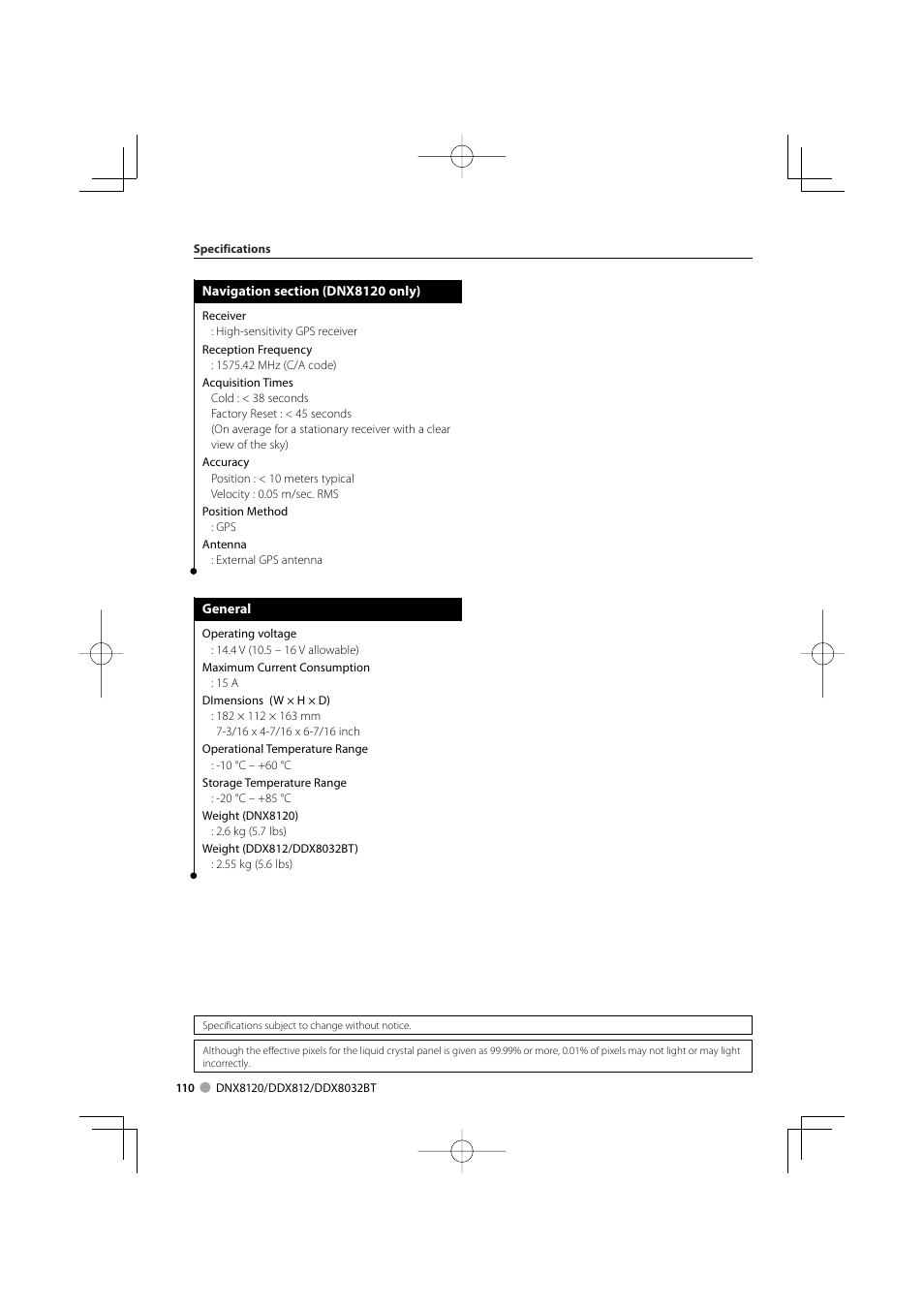 Kenwood Excelon DDX812 User Manual | Page 110 / 112