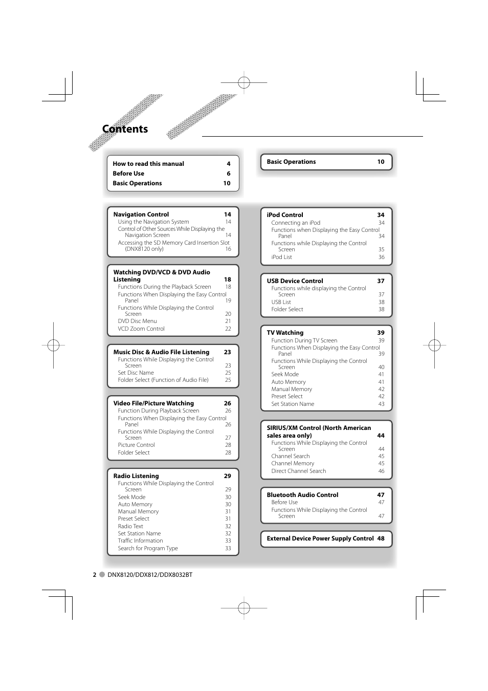 Kenwood Excelon DDX812 User Manual | Page 2 / 112