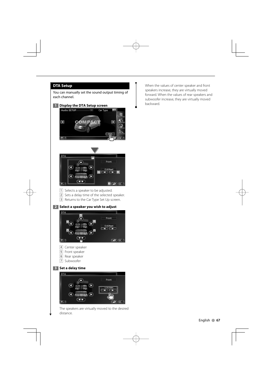 Dta setup | Kenwood Excelon DDX812 User Manual | Page 67 / 112