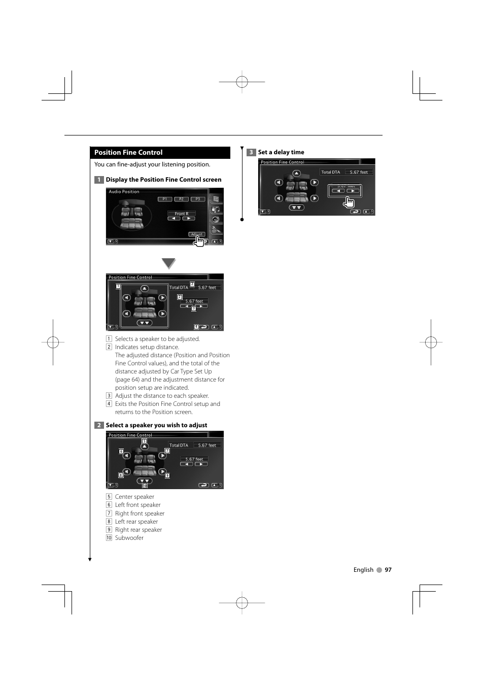 Position fine control | Kenwood Excelon DDX812 User Manual | Page 97 / 112