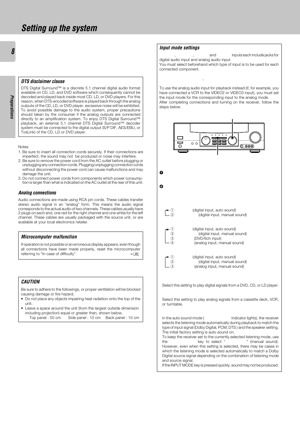 Setting up the system | Kenwood KRF-X9050D User Manual | Page 8 / 52