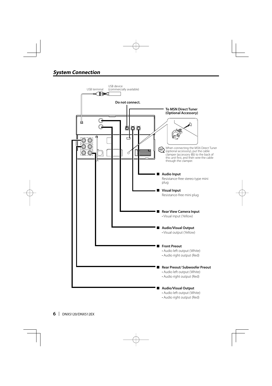 System connection | Kenwood DNX512EX User Manual | Page 6 / 32