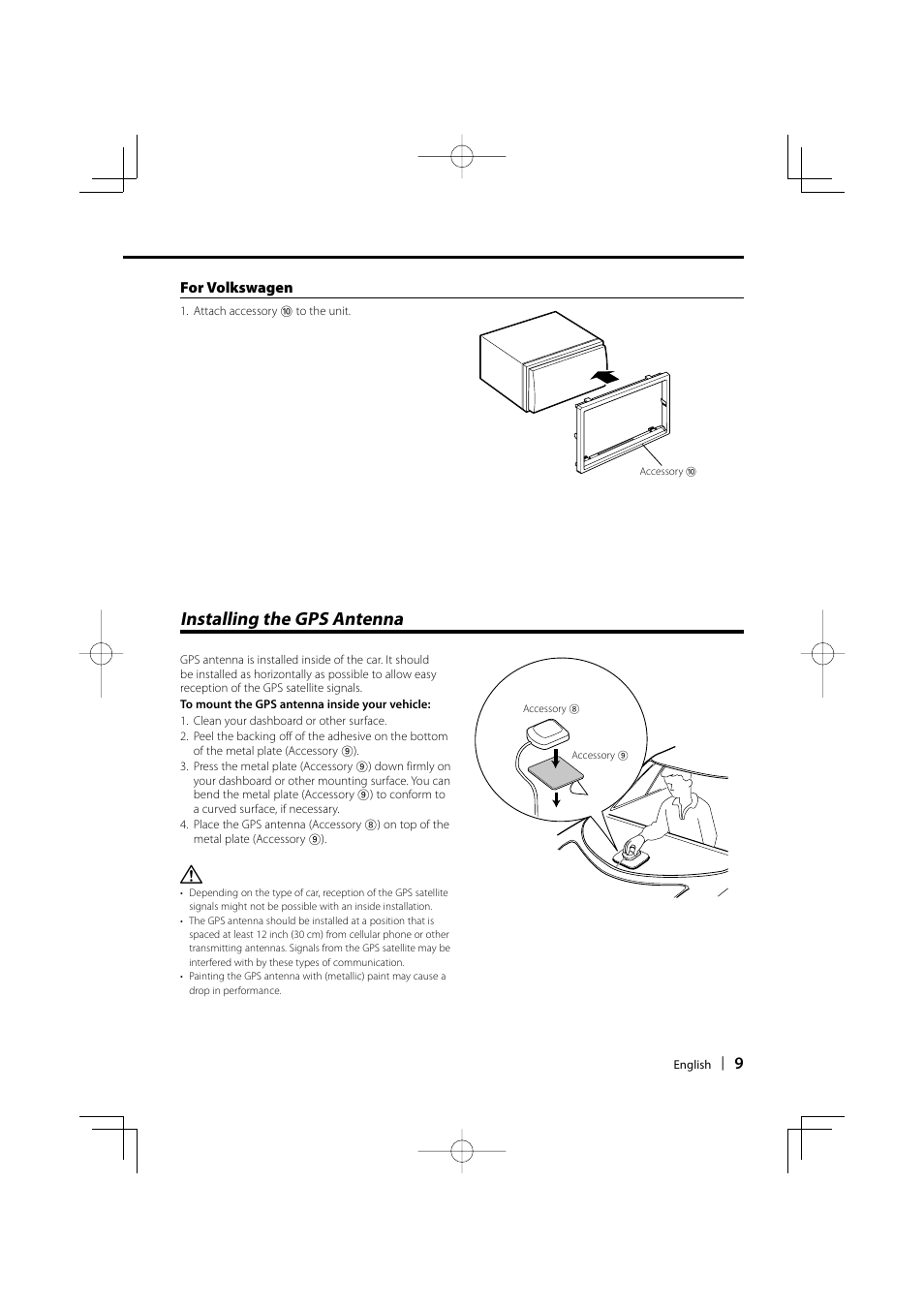 Installing the gps antenna | Kenwood DNX512EX User Manual | Page 9 / 32