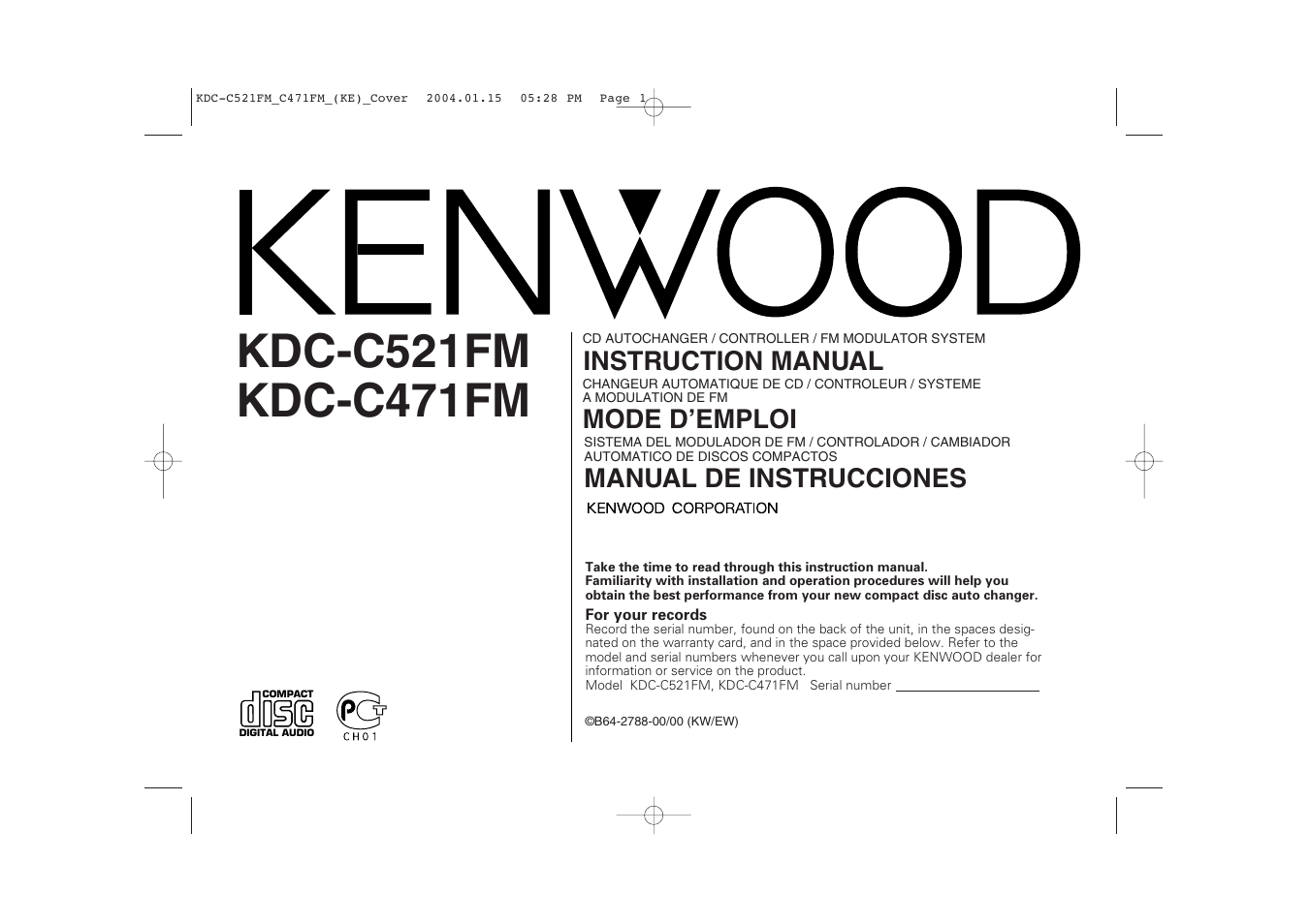 Kenwood C471FM User Manual | 76 pages