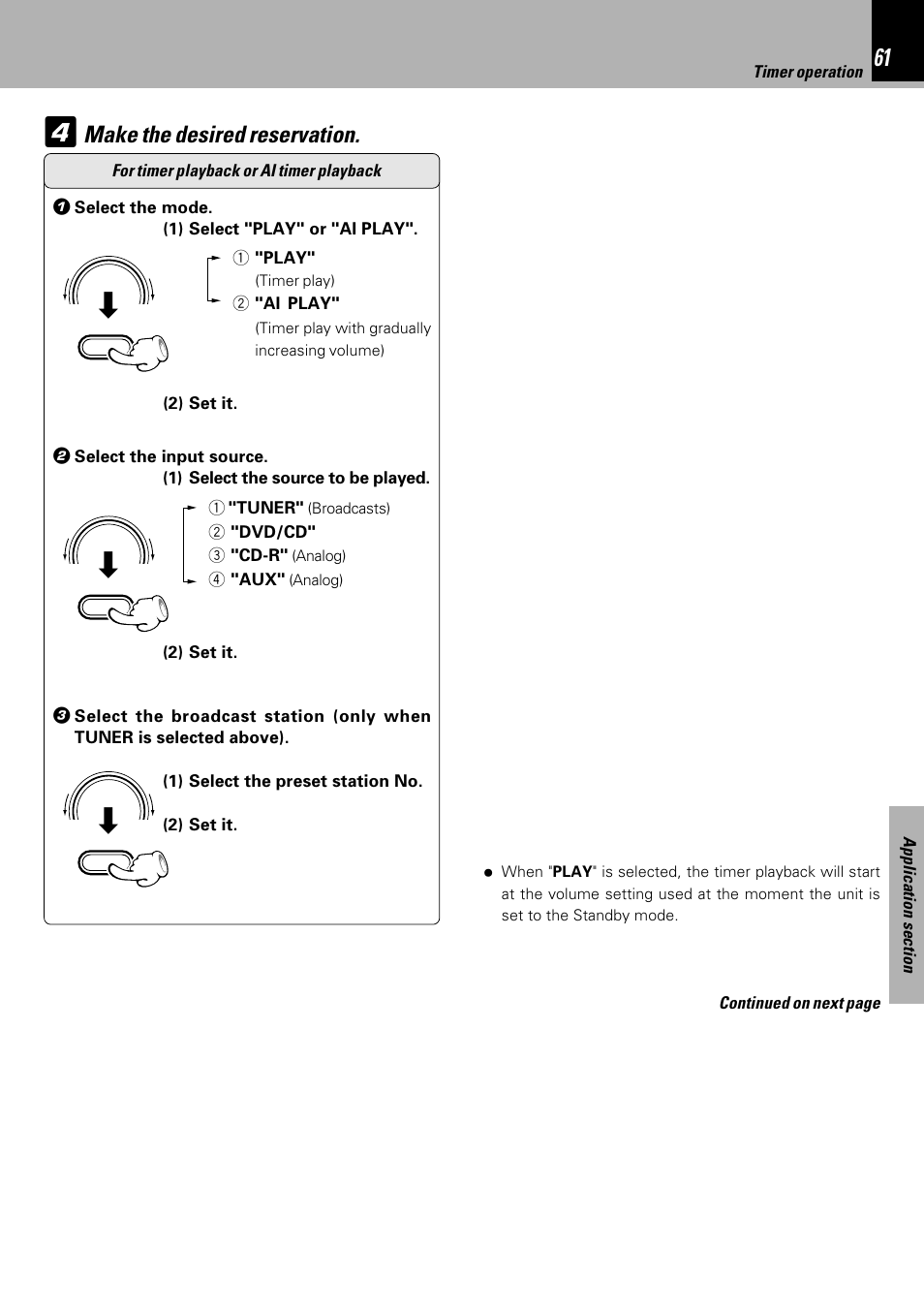 Make the desired reservation | Kenwood HM-DV7 User Manual | Page 61 / 72