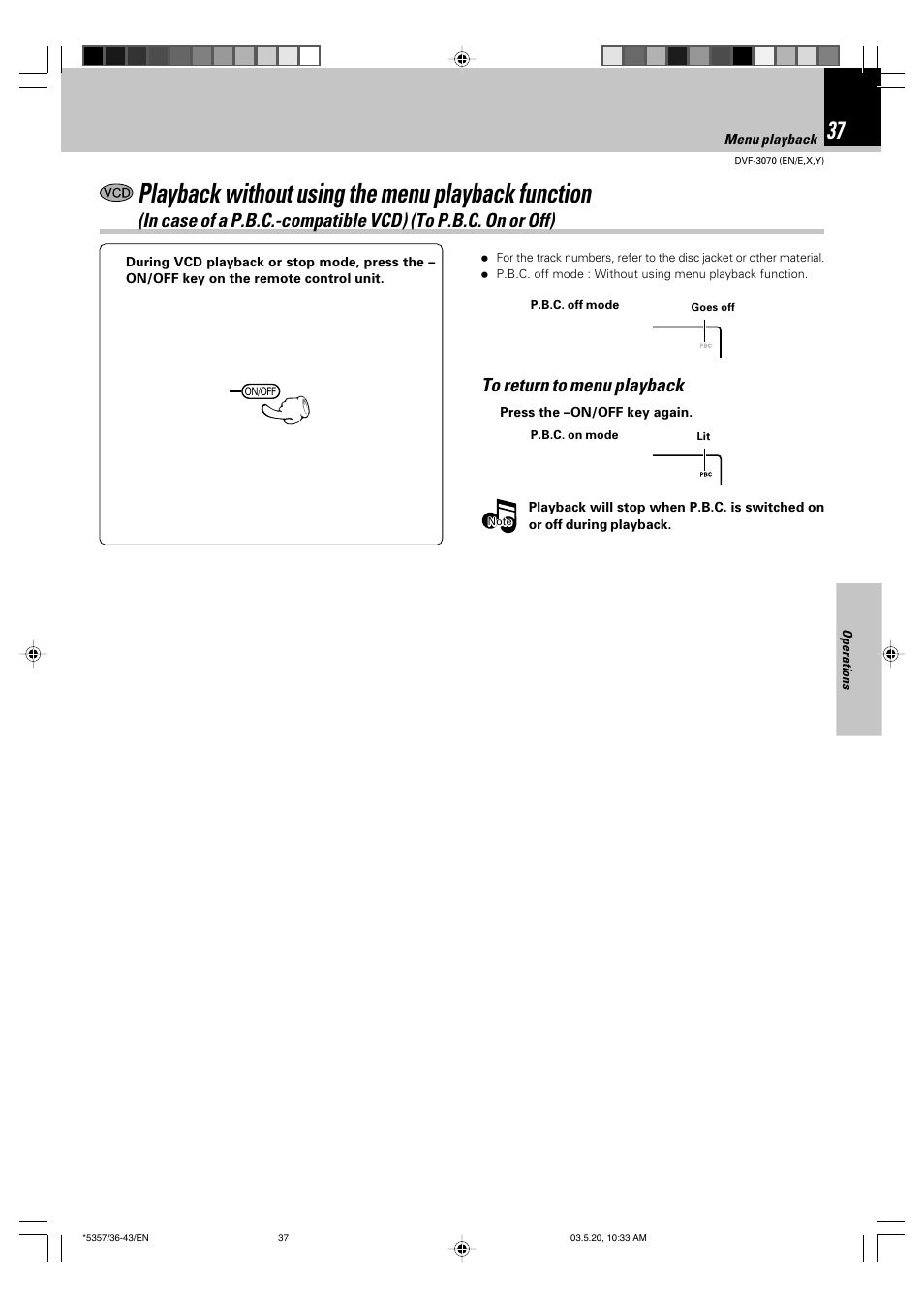 Playback without using the menu playback function | Kenwood DVF-3070 User Manual | Page 37 / 48