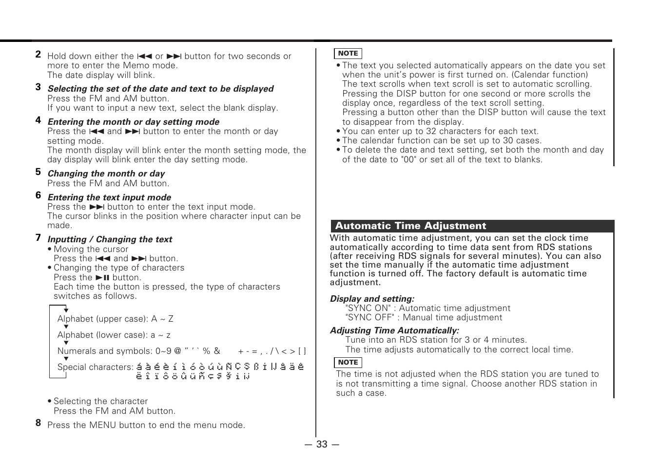 Automatic time adjustment | Kenwood CD-RECEIVER KDC-PS9080R User Manual | Page 33 / 52