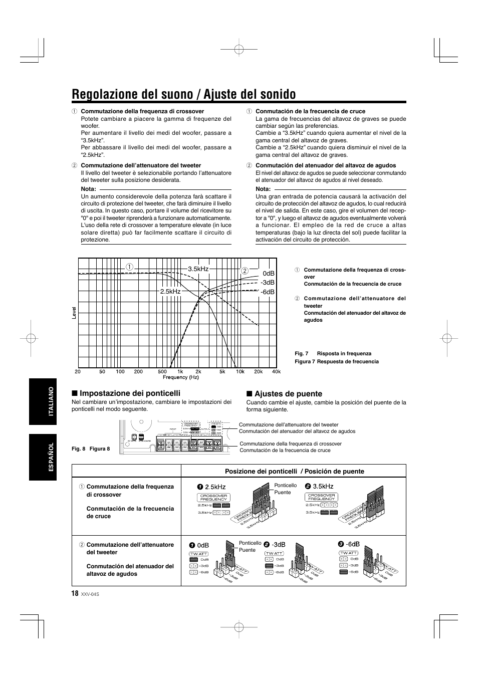 Regolazione del suono / ajuste del sonido | Kenwood XXV-04S User Manual | Page 18 / 24