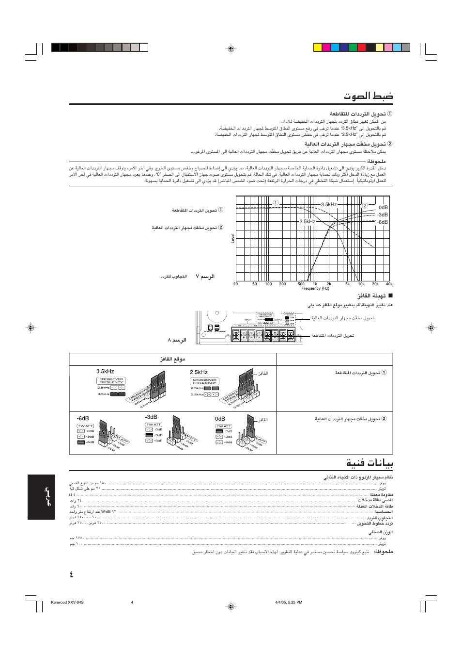 Arabic, Wom u½uoð, Ubã« j | Kenwood XXV-04S User Manual | Page 20 / 24