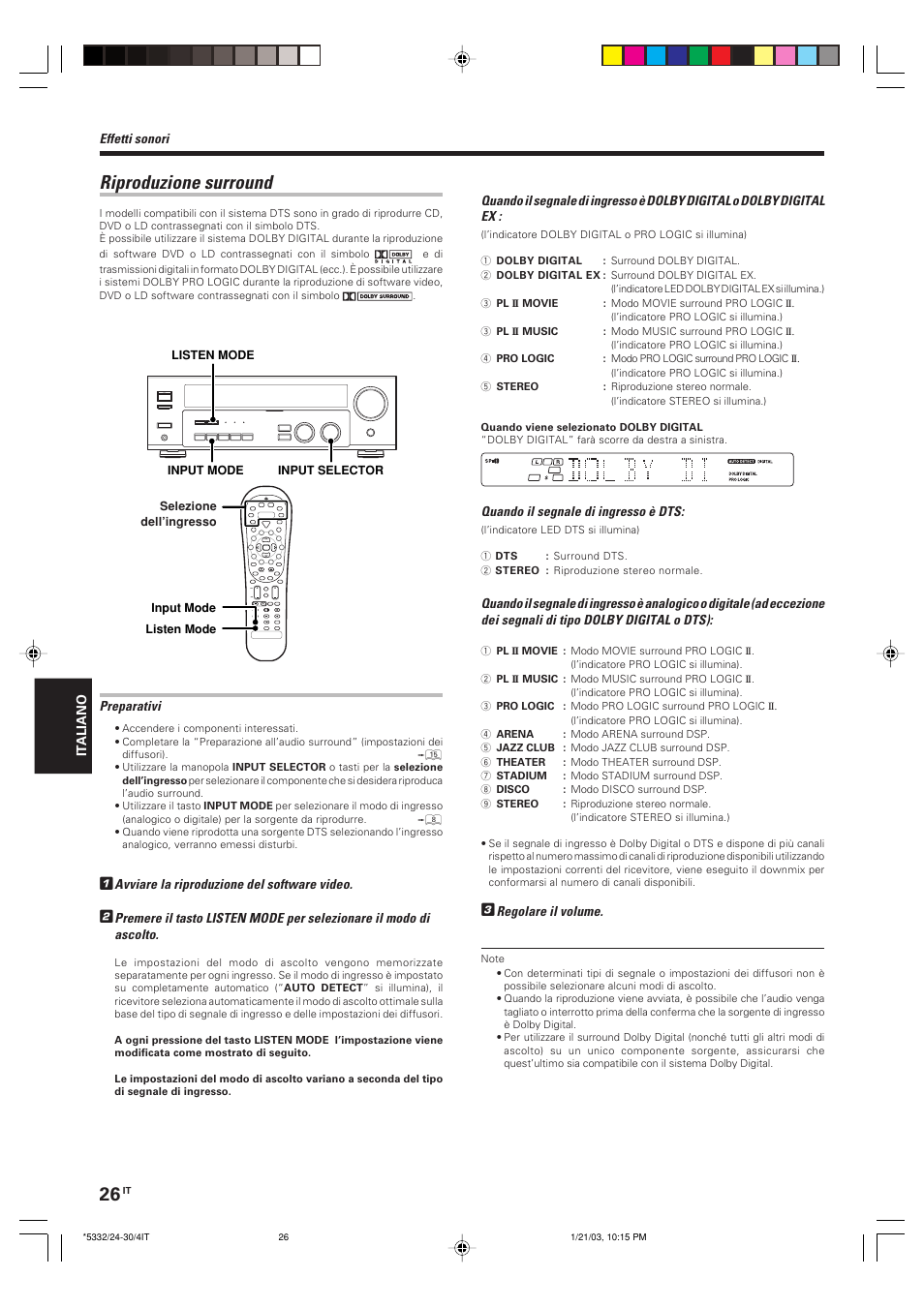 Riproduzione surround | Kenwood KRF-V6070D User Manual | Page 146 / 200