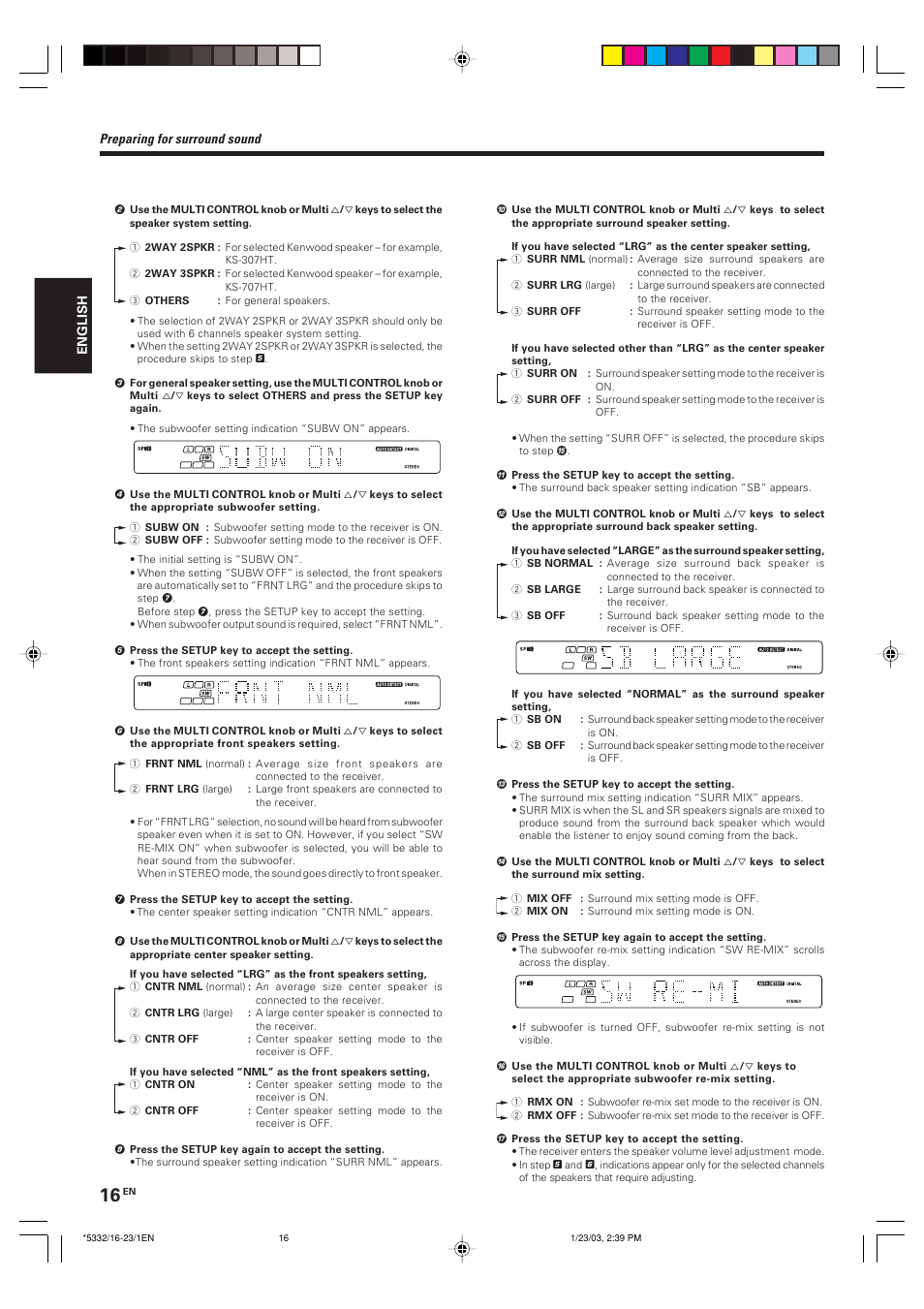 Kenwood KRF-V6070D User Manual | Page 16 / 200
