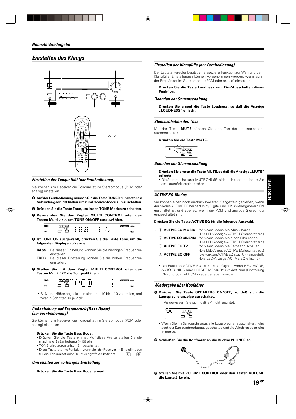 Einstellen des klangs | Kenwood KRF-V6070D User Manual | Page 99 / 200