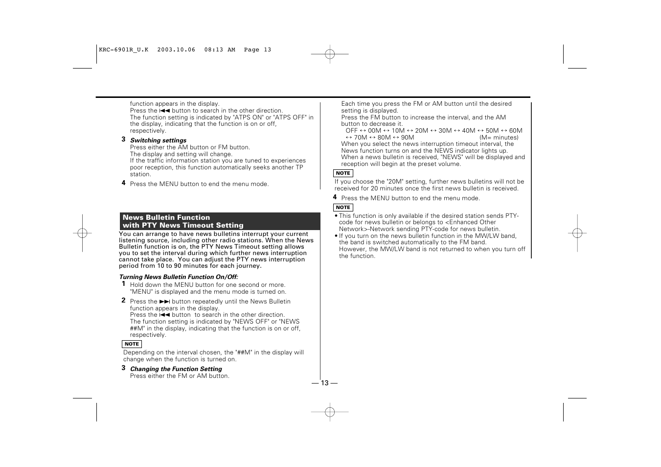 Kenwood KRC-6901R User Manual | Page 13 / 38