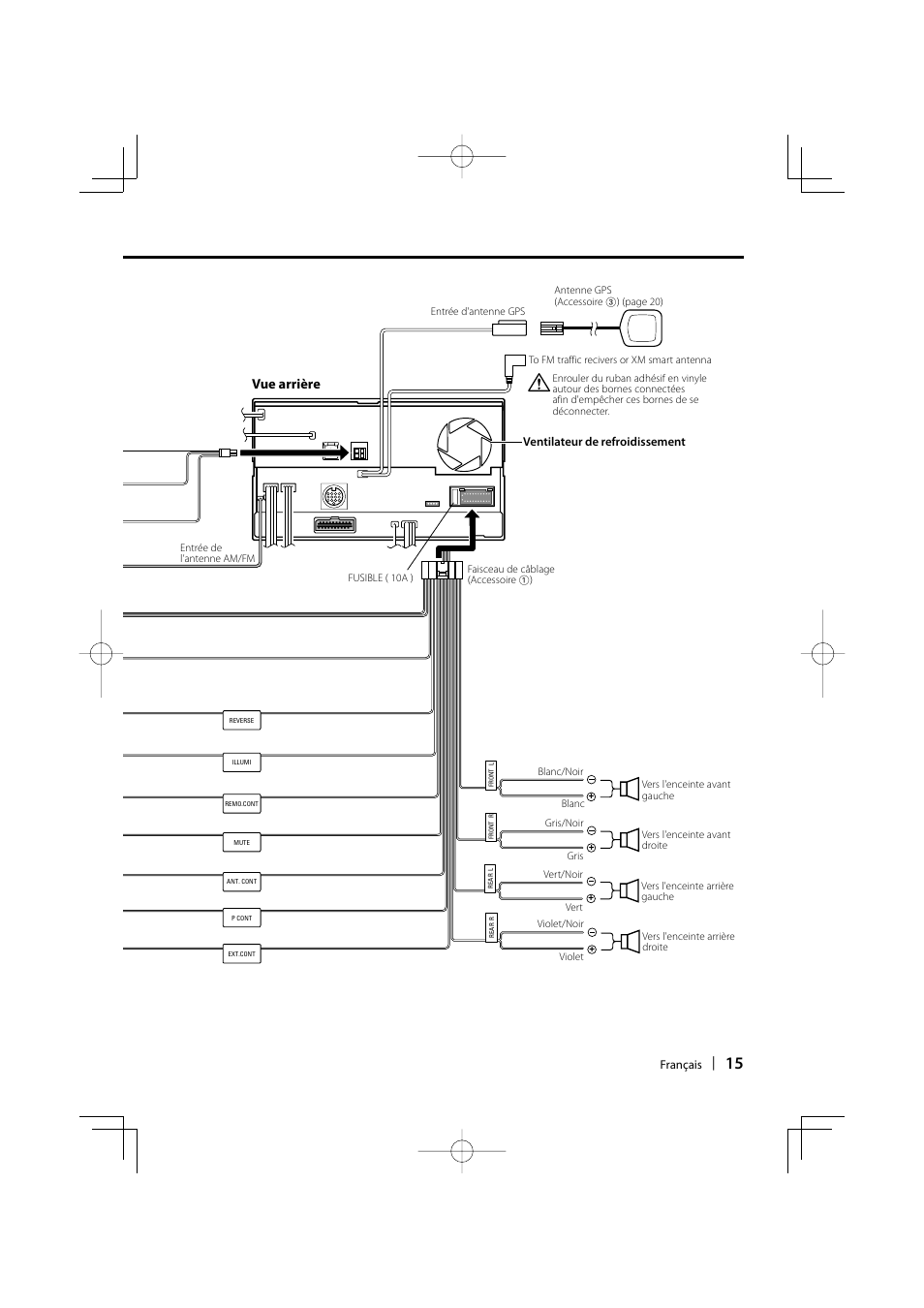 Vue arrière | Kenwood DNX7100 User Manual | Page 15 / 32