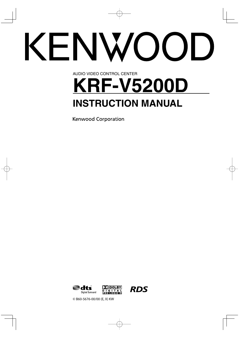 Kenwood KRF-V5200D User Manual | 40 pages