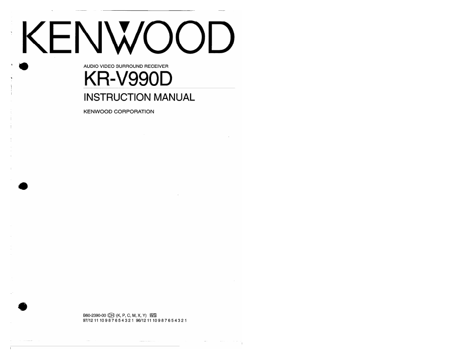 Kenwood KR-V990D User Manual | 44 pages