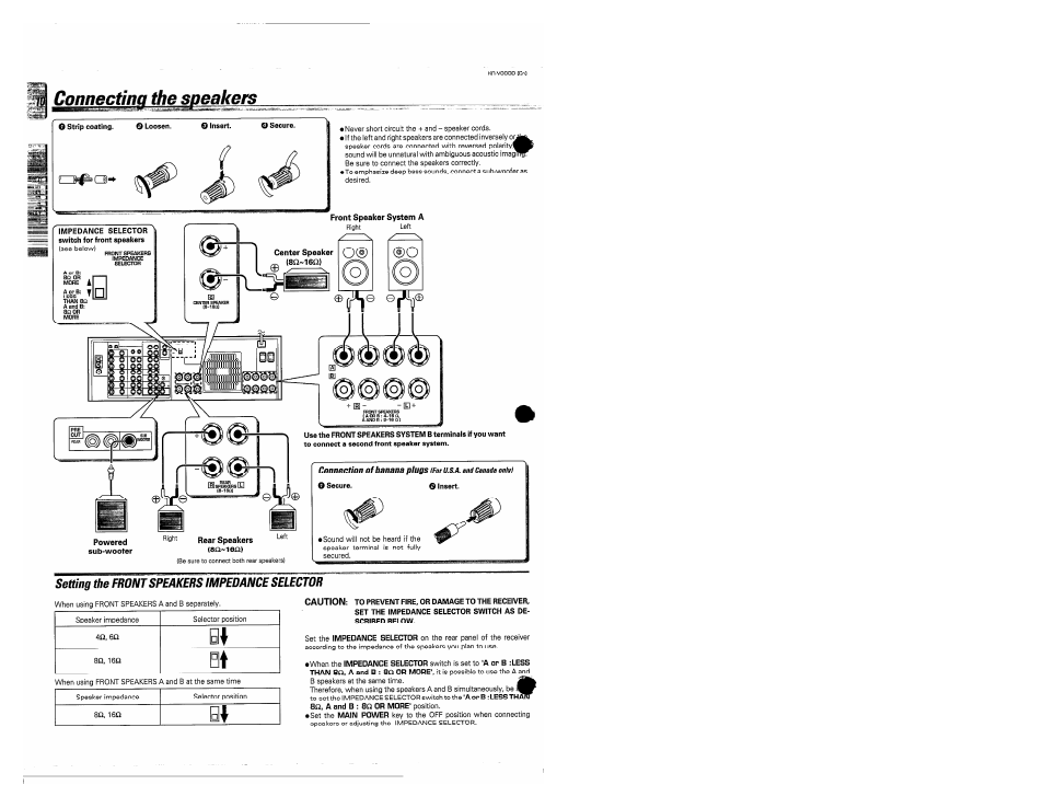 Setting the front speakers impedance selector | Kenwood KR-V990D User Manual | Page 10 / 44