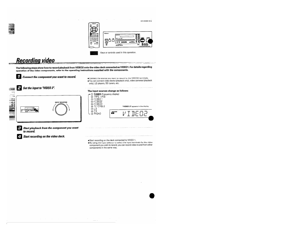 Recording video, Is3ss | Kenwood KR-V990D User Manual | Page 26 / 44