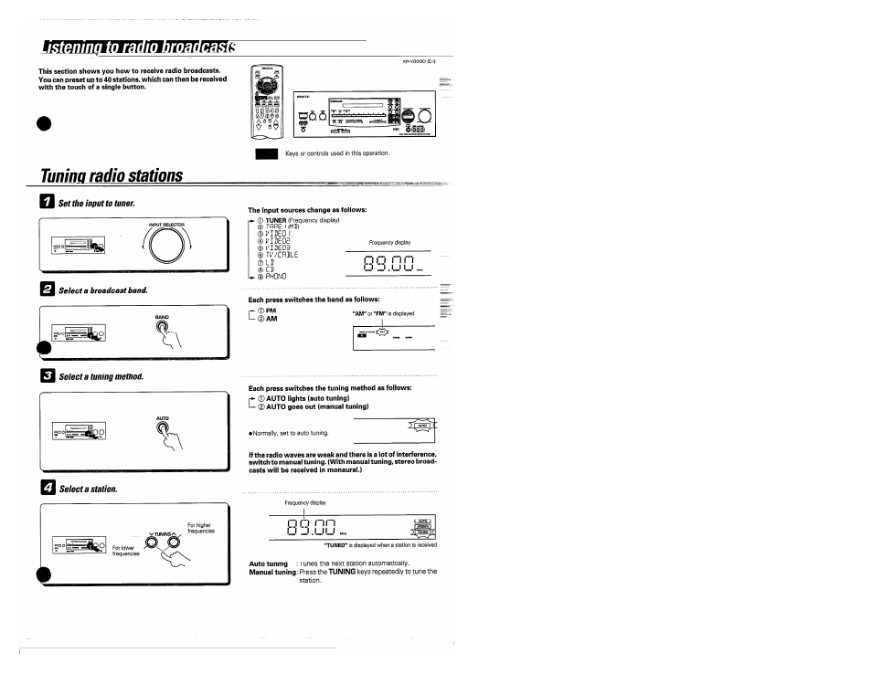 Ìàommildtiltjoiiinitwif, Tuning radio stations, Tenni | Kenwood KR-V990D User Manual | Page 27 / 44