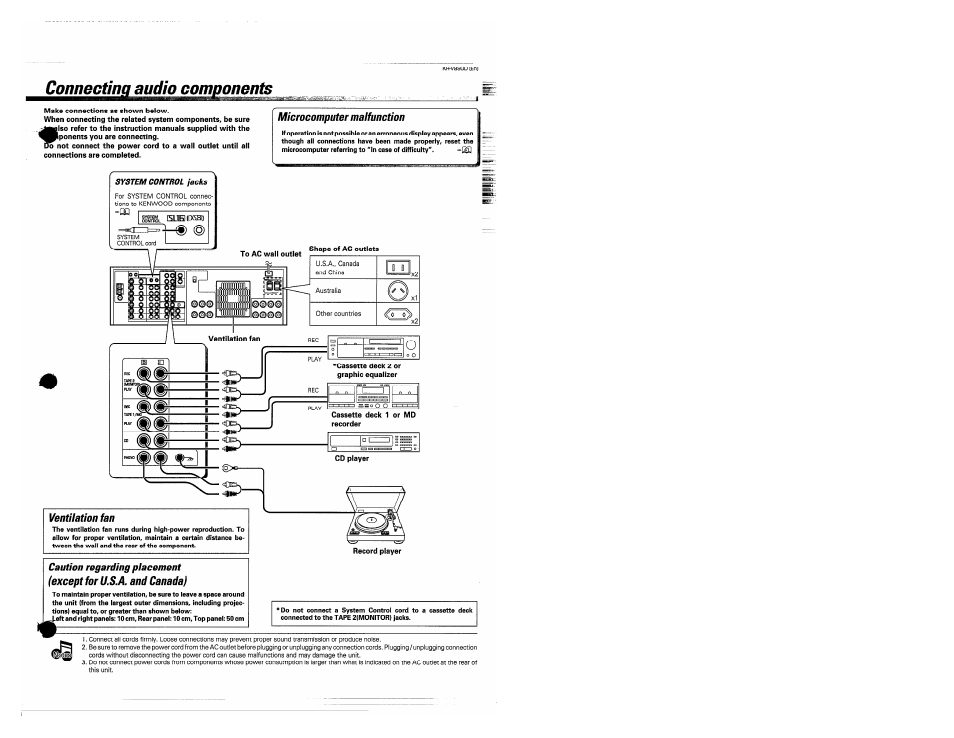 Connecting audio components | Kenwood KR-V990D User Manual | Page 7 / 44