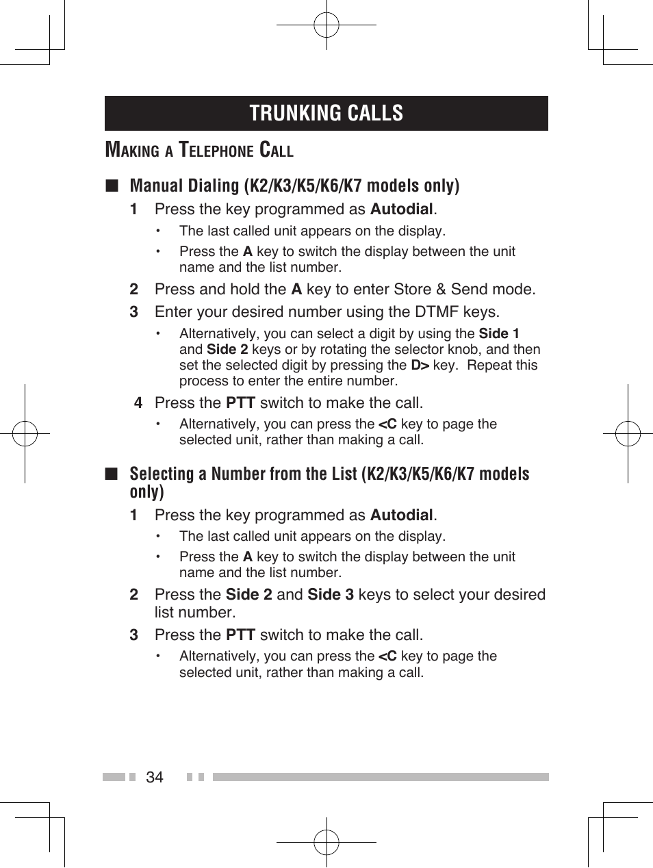 Trunking calls m | Kenwood TK-5410 User Manual | Page 44 / 66