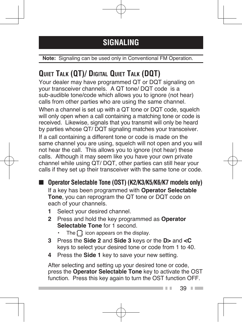 Signaling, Qt)/ d, Dqt) | Kenwood TK-5410 User Manual | Page 49 / 66