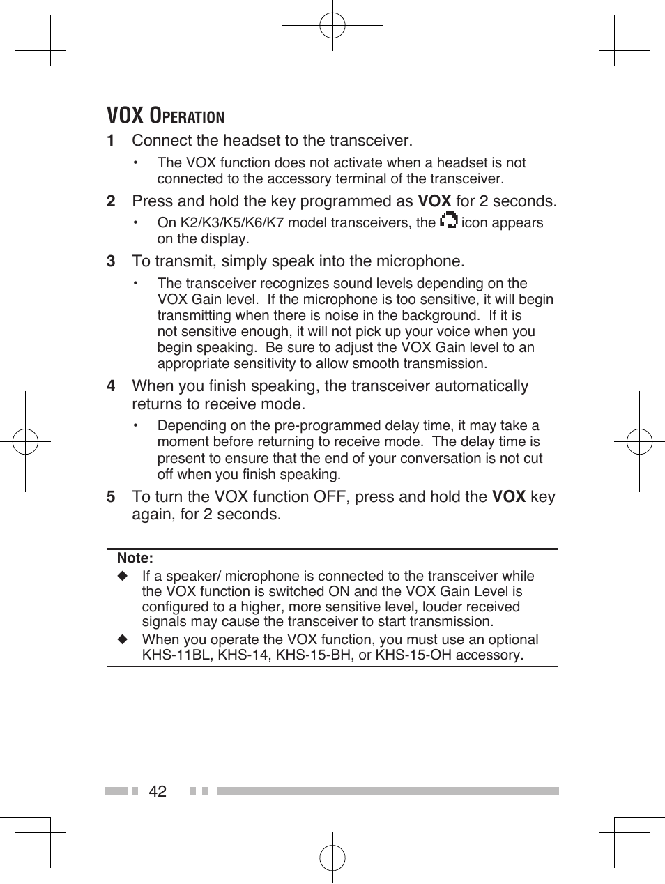 Vox o | Kenwood TK-5410 User Manual | Page 52 / 66