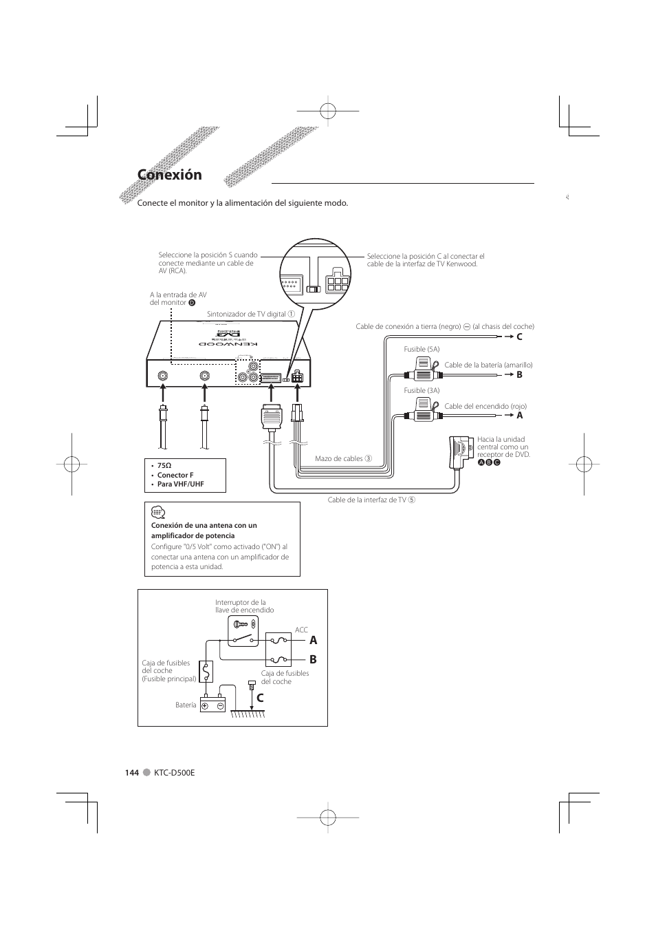 Conexión, Bc a | Kenwood KTC-D500E User Manual | Page 144 / 172