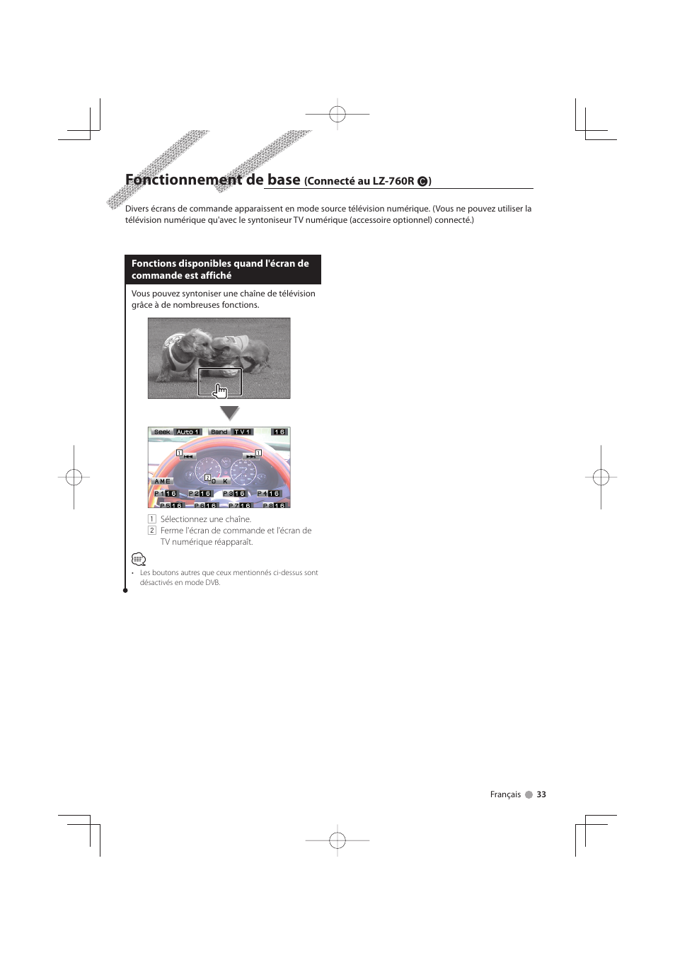 Fonctionnement de base | Kenwood KTC-D500E User Manual | Page 33 / 172